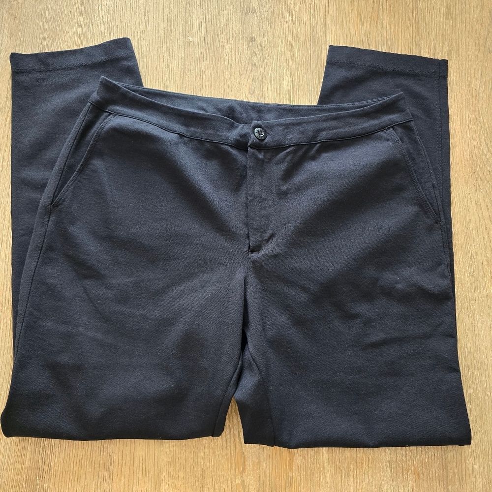 American Giant Ponte Straight Leg Black Pull On Stretch Pants Women's‎ Size 14